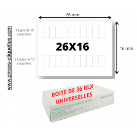 Étiquettes 26X16 mm RECTANGLE BLANCHES : Universelles