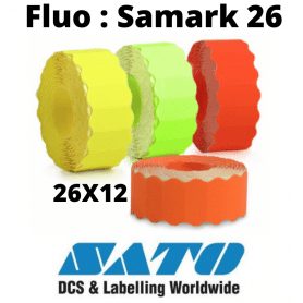 Étiquettes SATO 26x12mm FLUO pour Samark 26