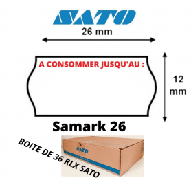 Étiquettes SATO 26x12mm A CONSOMMER JUSQU'AU : pour Samark 26
