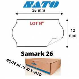 Étiquettes SATO 26x12mm N°LOT pour Samark 26
