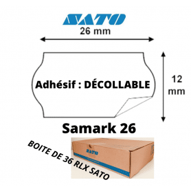 Étiquettes SATO 26x12mm Blanches Amovible pour Samark 26