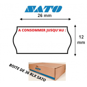Étiquettes SATO 26x12mm A CONSOMMER JUSQU'AU : pour KENDO 26