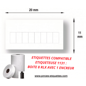 Étiquettes Blanche Compatible Étiqueteuse 1131 AVERY 20x11mm