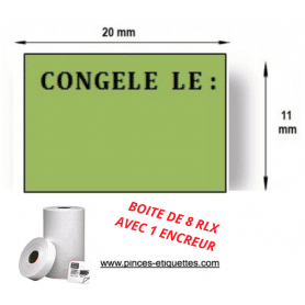 Étiquettes "DATE DE CONGÉLATION" Compatible Étiqueteuse 1131 AVERY 20X11MM