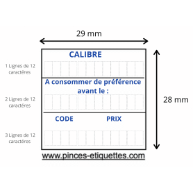 Etiquettes OEUF : CALIBRE - CONSOMMER DE PREFERENCE AVANT - CODE - PRIX : Étiqueteuse MCP 3 LIGNES