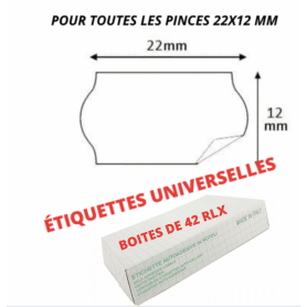 Étiquettes 22x12mm Blanches : UNIVERSELLE
