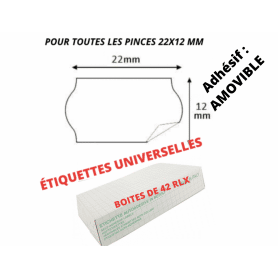 Étiquettes 22x12mm Banche Amovible-Enlevable : Universelles